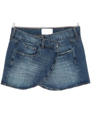 Coperni Wrap-Design Denim Skirt - Blue