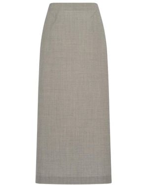 The Row Ankle Straight Half Skirt - Grey