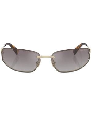Miu Miu Eyewear Oval-Frame Sunglasses - White
