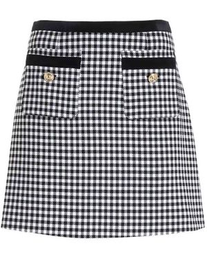 Versace Jeans Couture Gingham Check Mini Skirt - Black