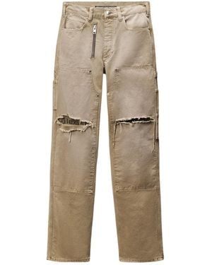 Alexander Wang Zip Carpenter Distressed Jeans - Natural