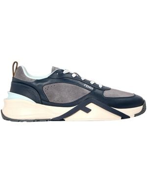 Fendi Color Blocked Low Top Sneakers - Blue