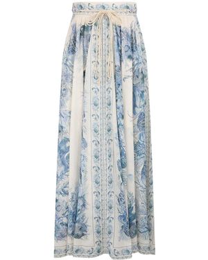 Zimmermann Drawstring Maxi Skirt - Blue