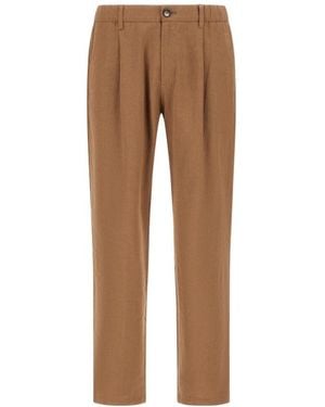 Herno Pleated Drawstring Trousers - Brown