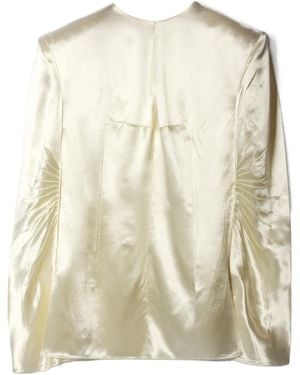 Celine Crushed Viscose Satin Backtofront Top - Natural