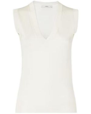 Fendi Ivory Silk Organza Sweater - White
