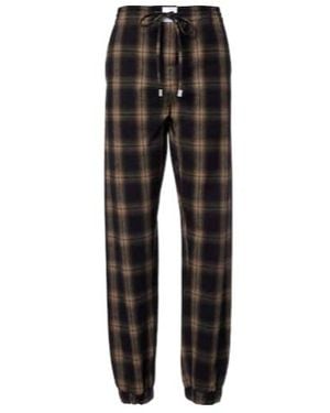 The Attico Checked Cotton Sweatpants - Black