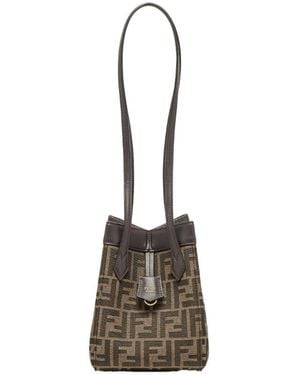 Fendi Origami Drawstring Mini Bucket Bag - White