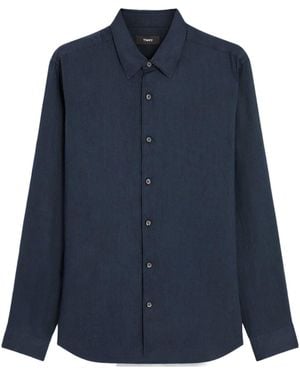 Theory Irving Linen Shirt - Blue
