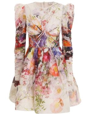 Zimmermann Prima Paneled Mini Dress - Red