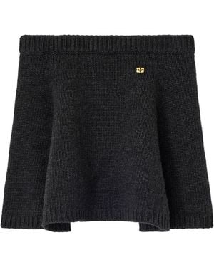 Ganni Wool Mini Skirt - Black