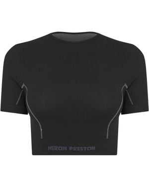 Heron Preston Cropped Logo T-Shirt - Black