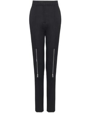 McQueen High-Waisted Zipped Trousers - Blue