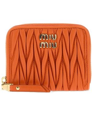 Miu Miu Matelassé Coin Purse - Orange