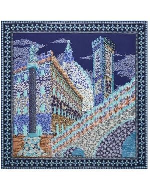 Ferragamo Ferragamo Palazzo Printed Scarf - Blue