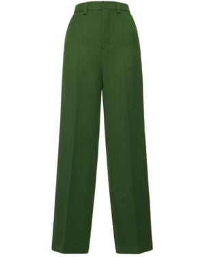 Ami Paris Large Fit Wool Trousers - Green