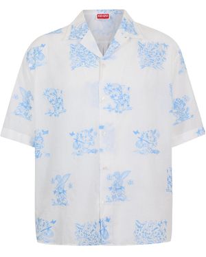 KENZO Short-Sleeved Printed Shirt - Blue