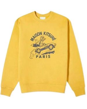 Maison Kitsuné Long Sleeve Sweatshirt - Yellow