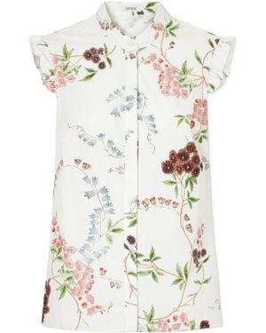 Erdem Ruffled Floral-Print Blouse - White