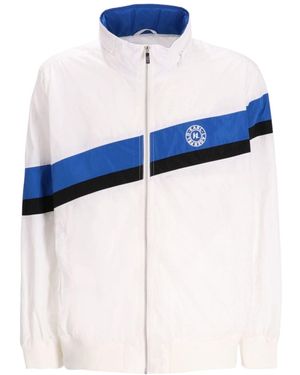 KARL LAGERFELD Stripe-Detail Bomber Jacket - Blue