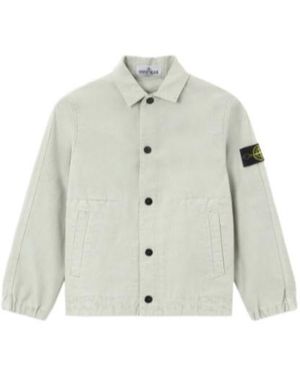 Stone Island Junior Logo Patch Summer Jacket - White