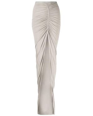 Rick Owens Svita Ruched Maxi Skirt - White