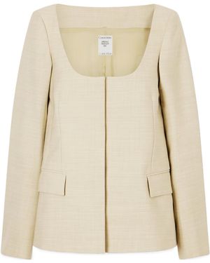 Calvin Klein Camille Wool-Twill Jacket - Natural