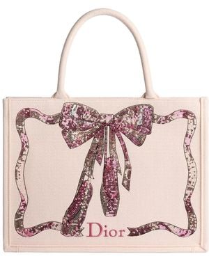 Dior Medium Book Tote With Strap - Pink