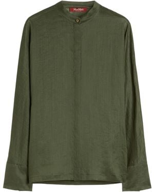 Max Mara Long-Sleeved Cotton Shirt - Green