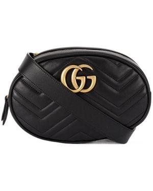 Gucci Gg Marmont Quilted Belt Bag - Black