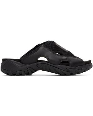 McQ Padded Logo-Patch Slippers - Black