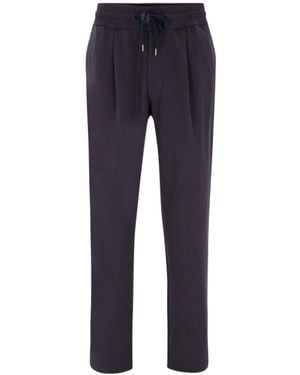 Herno Pleat-Detailed Pants - Blue