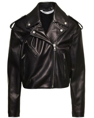 Palm Angels Zipped Cropped Jacket - Black