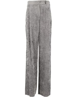 Emporio Armani Straight-Leg Velvet Pants - Gray