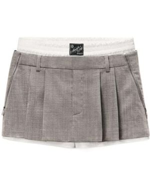 Alexander Wang Zip Detailed Mid-Rise Skorts - Grey