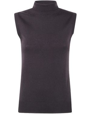 Sportmax Turtleneck Sleeveless Jumper - Blue