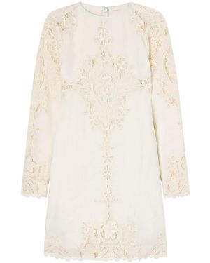 Ulla Johnson Broderie Anglaise-Trimmed Linen Mini Dress - White