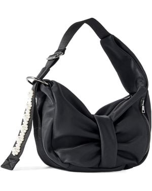 Simone Rocha Sling Bow Mini Faux Pearl-Embellished Shell Shoulder Bag - Black