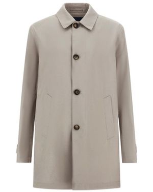 Herno Button-Down 3-Layers Wool Coat - Grey