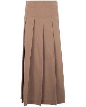 Rohe Rhe Pleated Midi Skirt - Brown