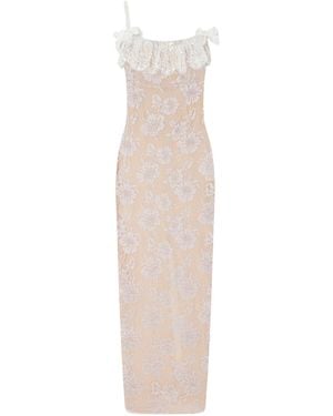 Alessandra Rich Sequins-Embroidered Gown - White