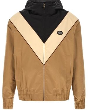 Valentino Zip-Up High Neck Jacket - Brown