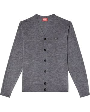 DIESEL Buttoned V-Neck Cardigan - Gray