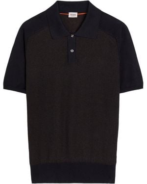 Tod's Spliced Ribbed Blended Polo Shirt - Black