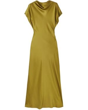 Veronica Beard Redgrave Silk-Blend Satin Maxi Dress - Green