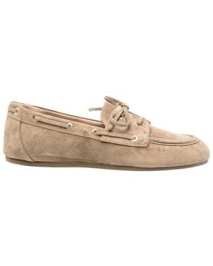Stuart Weitzman Lace-Up Loafers - Natural