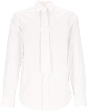 Dries Van Noten Classic Cotton Shirt With Tie - White
