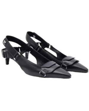 Courreges Leather High Heels - Black