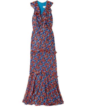 Saloni Silk-Georgette Gown - Purple