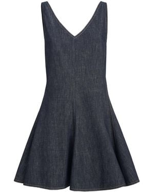 Brunello Cucinelli Cotton Denim-Effect Twill Mini Dress - Blue